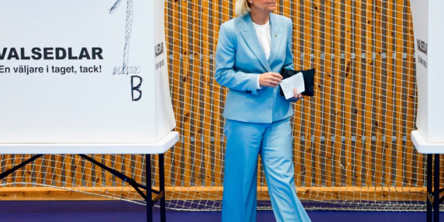 Die Vorsitzende der schwedischen Sozialdemokraten, Magdalena Andersson. Foto: Stefan JerrevÂng/TT News Agency via AP/dpa/Archivbild