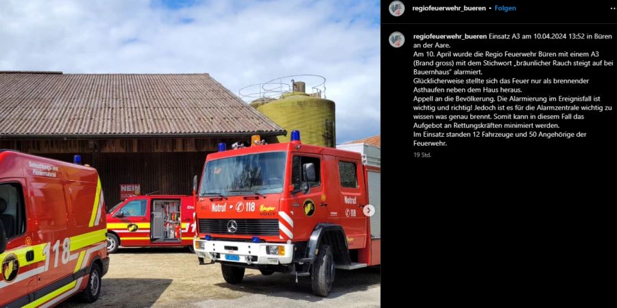 Feuerwehr Einsatz Bauernhaus