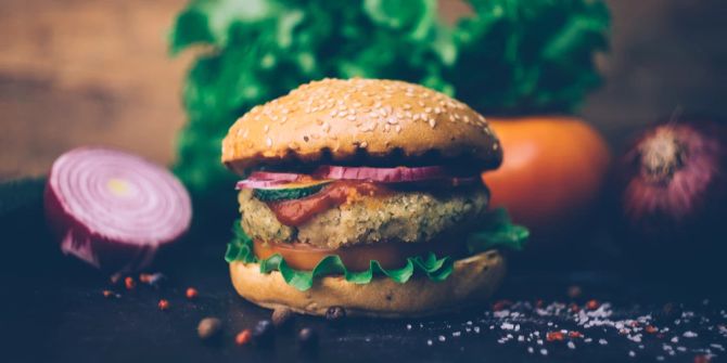 Veganer Burger Zwiebel Salz Tomaten