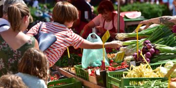 Gemüse Marktstände Frau Verkäuferin