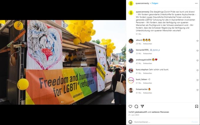 Die Organisation «Queeramnesty» kümmert sich um LGBT-Flüchtlinge. Queeramnesty