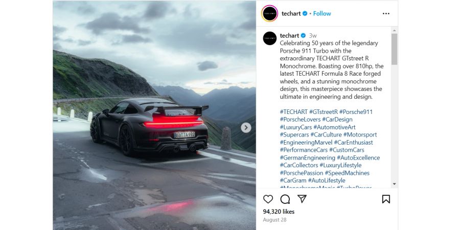 Screenshot Instagram @techart