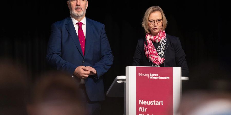 Katja Wolf und Steffen Schütze sind Vorsitzende des BSW-Landesverbands Thüringen.