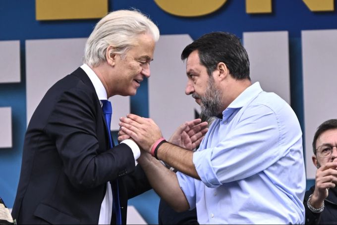 Geert Wilders (links) und Matteo Salvini. Wilders Salvini
