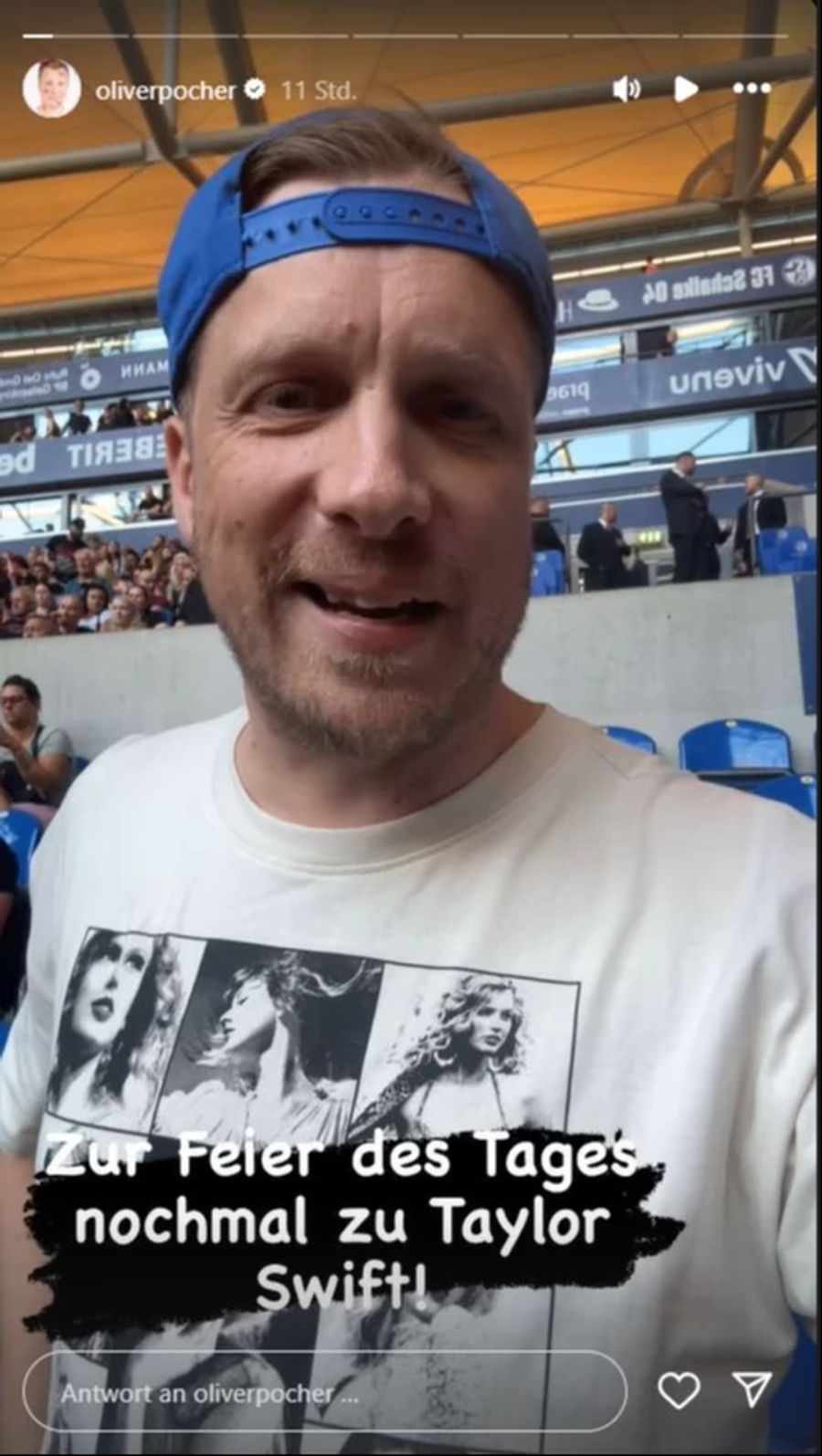 Oliver Pocher besuchte das Rammsteinkonzert in Gelsenkirchen im Taylor Swift Shirt.