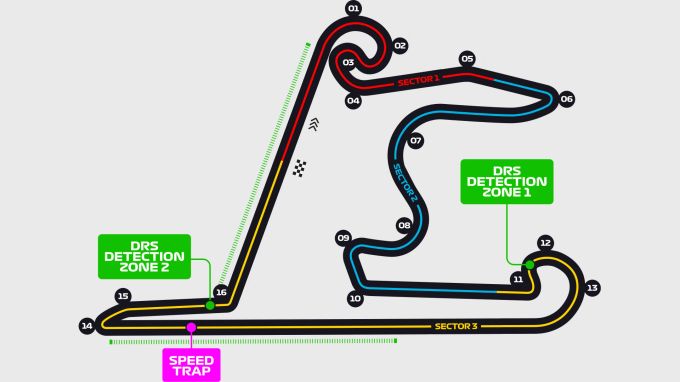 Die Streckenkarte zum China-GP der Formel 1. China Formel 1