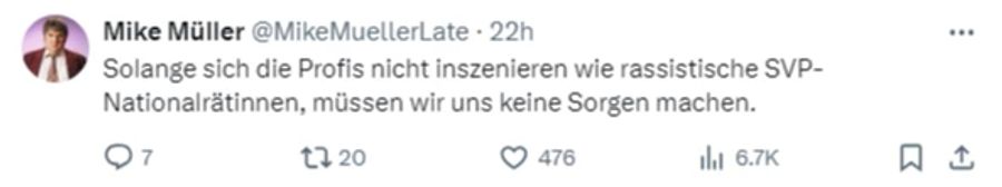 Schauspieler und Kabarettist Mike Müller ergreift für Nemo Partei.