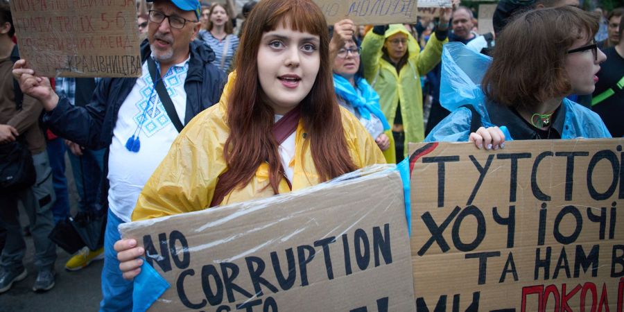 Gegen die ausufernde Korruption in der Ukraine hatte es zuletzt auch die grössten Proteste seit Beginn des russischen Angriffskrieges gegeben. (Archivbild)