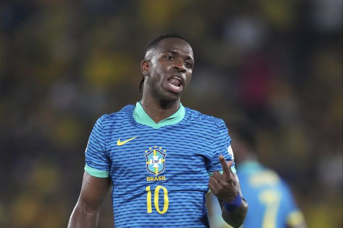 Vinicius Junior im Trikot des brasilianischen Nationalteams. Vinicius Junior