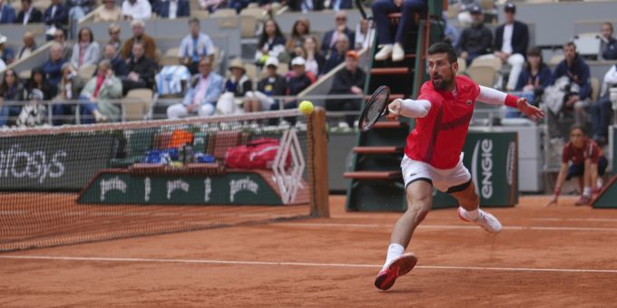 Novak Djokovic während seines Startspiels an den French Open in Paris. French Open Novak Djokovic