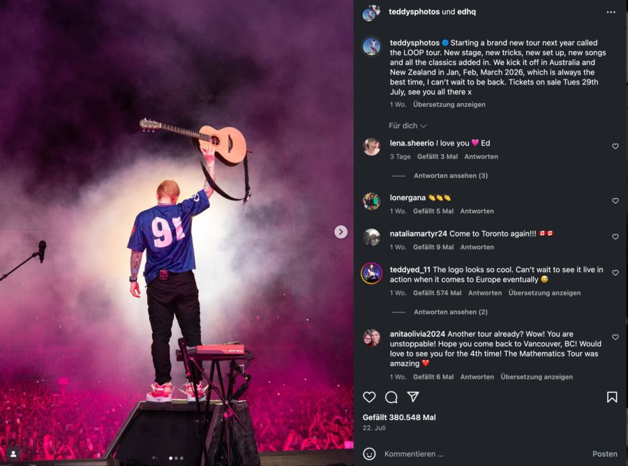Ed Sheeran Zürich