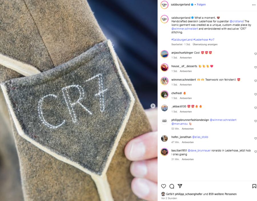 Das Teil ist mit CR7 bestickt.