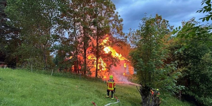 Brand eines Einfamilienhauses