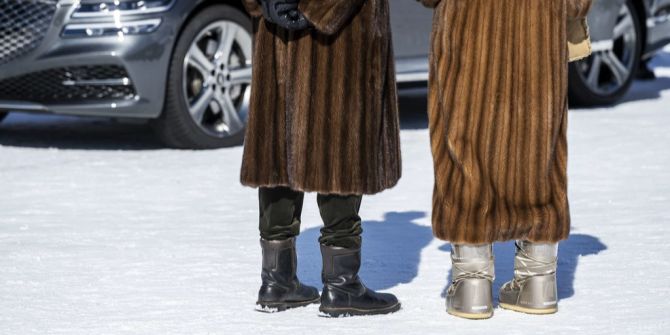 Pelzmäntel Schnee Auto Millionäre