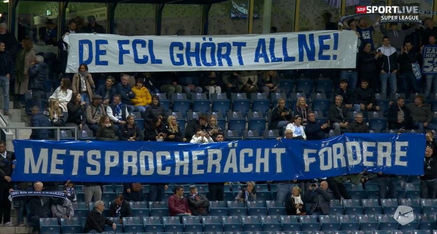 Die FCL-Anhängerschaft fordert: «De FCL ghört allne!»