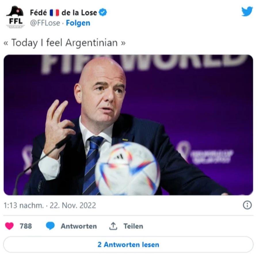 Gianni Infantino fühlt sich heute argentinisch.