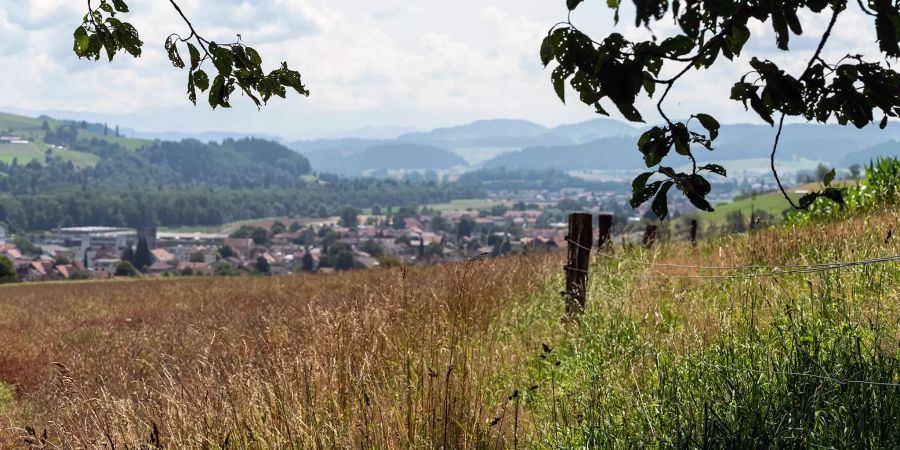 Oberhalb von Burgdorf in Blickrichtung Oberburg.