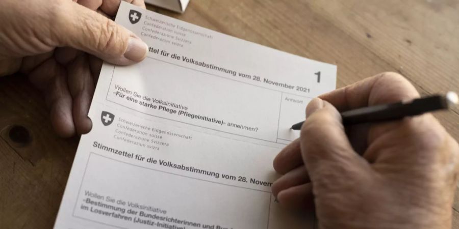 Stimmzettel Covid-19-Gesetz Pflegeinitiative