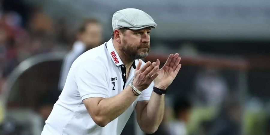 Kölns Trainer Steffen Baumgart gestikuliert. Foto: Rolf Vennenbernd/dpa