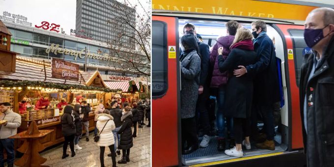 In Deutschland (l.) sind die Massnahmen strenger als in der Schweiz, in Grossbritannien (r.) lockerer.