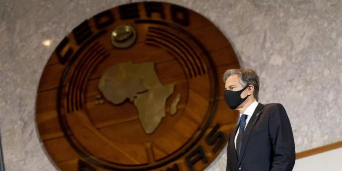 US-Aussenminister Antony Blinken am Ecowas-Sitz US-Aussenminister Antony Blinken am Ecowas-Sitz