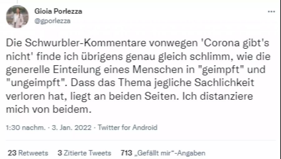 Genauso regt sie sich aber über Schwurbler-Kommentare auf. Der 30-Jährigen fehlt die Sachlichkeit.