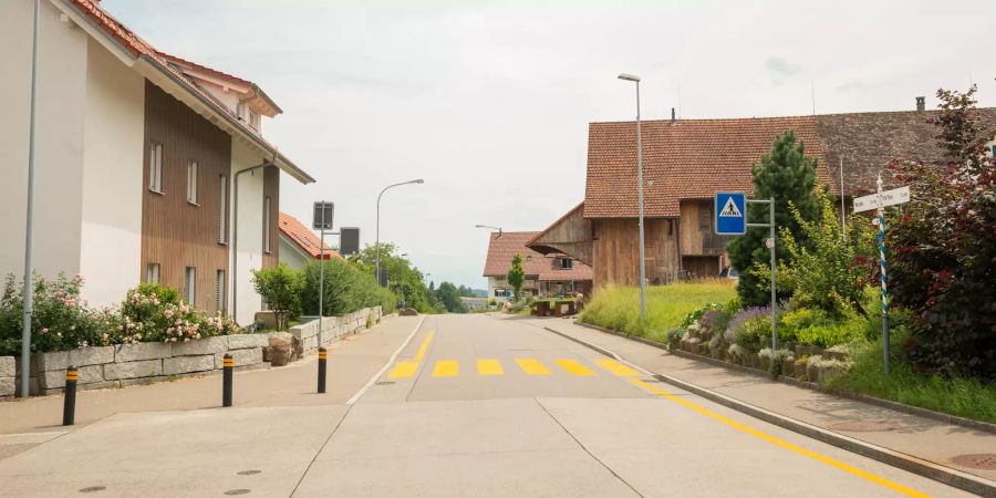 Die Rutschbergstrasse in Seegräben (ZH).