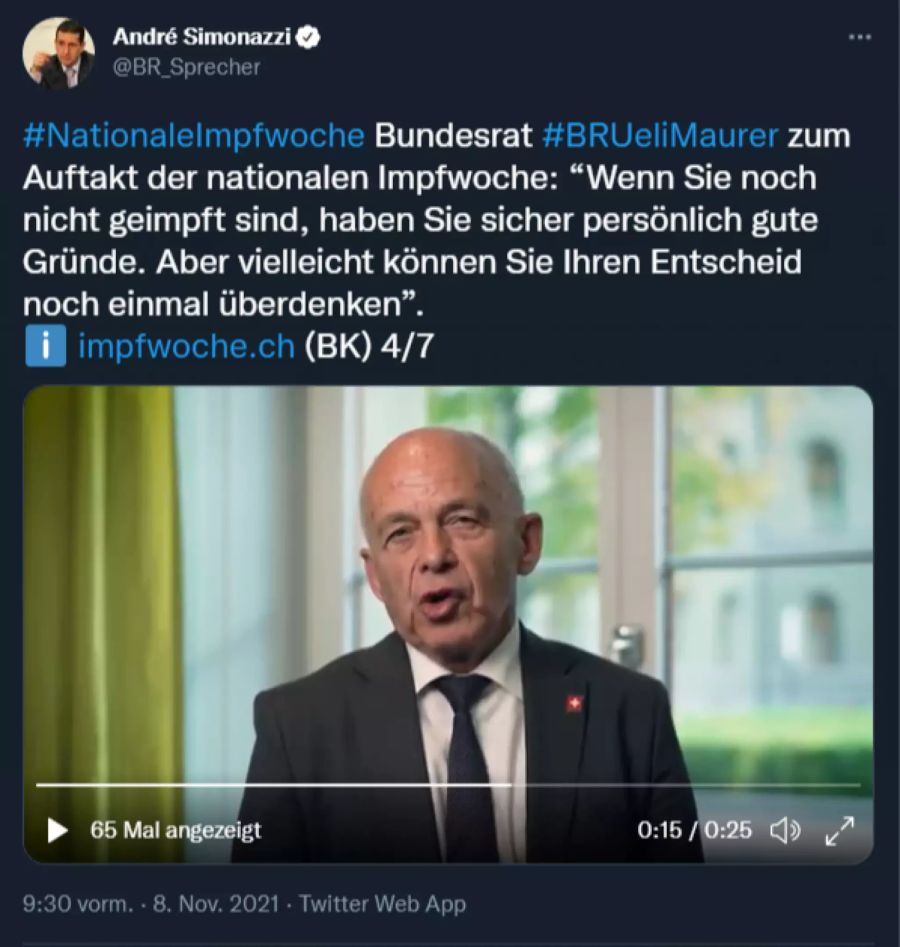 Bundesrat Ueli Maurer