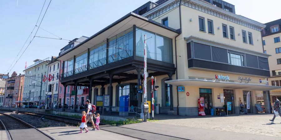 Der Bahnübergang Rorschach Hafen.