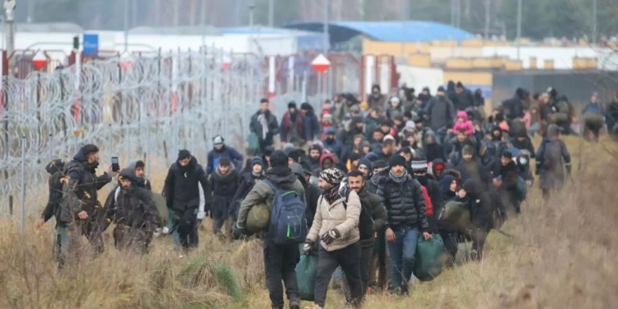 Flüchtlinge an der Grenze zu Polen (Archiv).