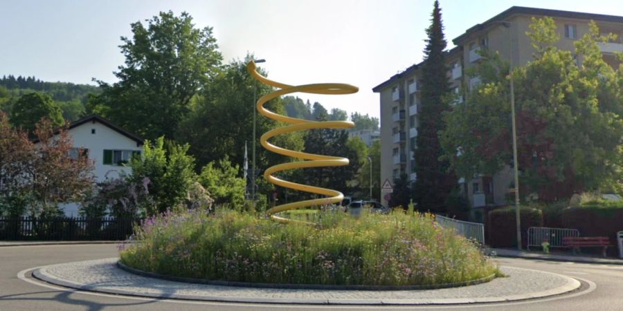 Für den St. Galler Konrad Rüegg handelt es sich um Bequemlichkeitsgründe. Im Bild: Ein Kreisel in Hinwil ZH ziert eine Spirale.