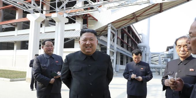 Nordkorea-Machthaber Kim Jong-un besucht eine Baustelle in Pjöngjang. Kim Jong-un