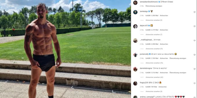 Zlatan Ibrahimovic präsentiert auf den sozialen Medien immer wieder seinen gestählten Körper. Zlatan Ibrahimovic