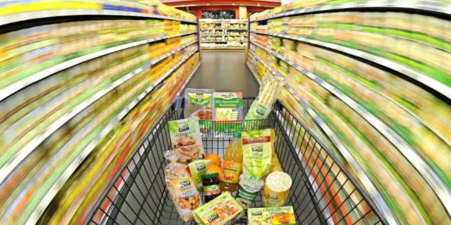 Einkaufswagen in einem Supermarkt