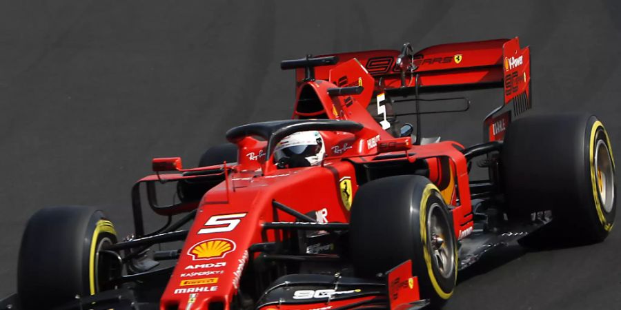 Sebastian Vettel im Ferrari fuhr im ersten Training zum Grand Prix von Belgien die beste Rundenzeit
