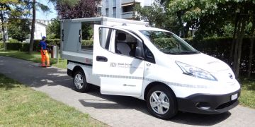 E-Lieferwagen vom Typ Nissan e-NV 200.