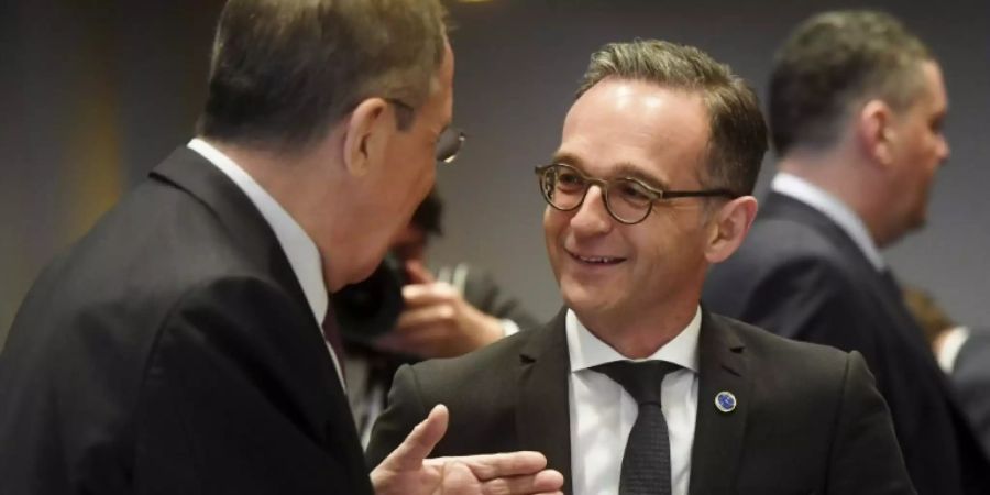 Maas (r.) mit Lawrow im Mai in Helsinki
