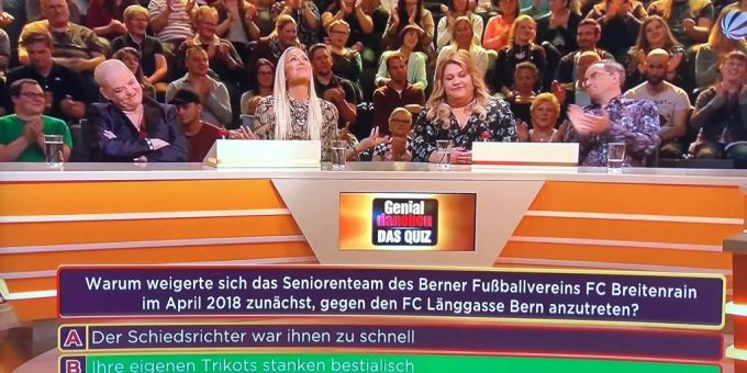 Wegen Stinke-Trikots! - Berner Fussball-Senioren in deutscher Quiz-Show