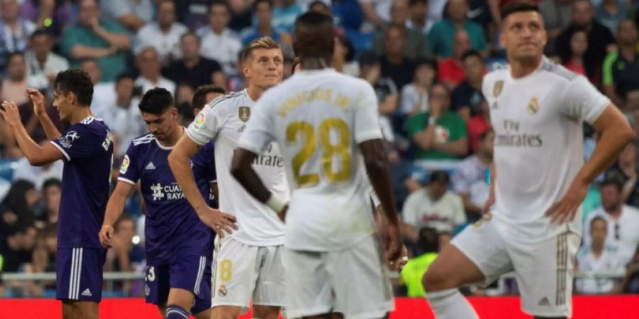 Enttäuschung bei Real Madrid nach dem späten Ausgleich von Valladolid