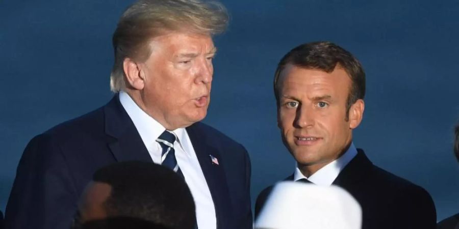 Trump und Macron (r) am Rande des G7-Gipfels in Biarritz. Foto: Andrew Parsons/PA Wire