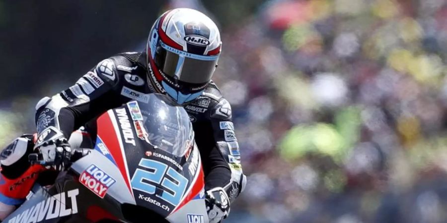 Schrötter fuhr auf Platz neun und sorgte für die beste Platzierung der deutschen Fahrer in Österreich. Foto: Petr David Josek/AP