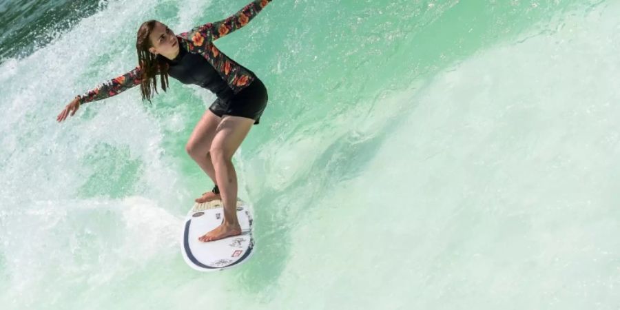 Laura Haustein beim Probebetrieb im Wakeparadise