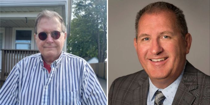 Bruder-Duell um das Bürgermeister-Amt im kanadischen Port Colborne: Charles Steele (links) fordert seinen Bruder Bill heraus. BN