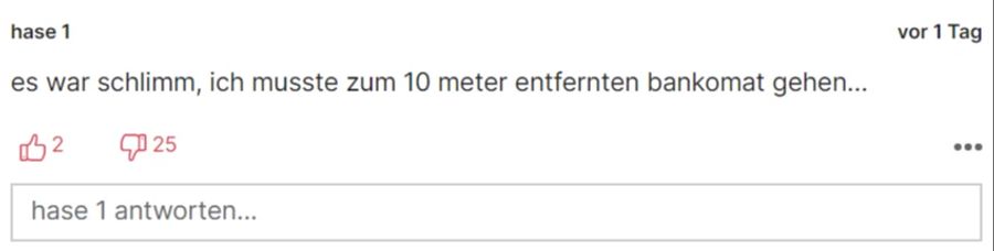 Dieser Leser nimmt die Sache mit Ironie.