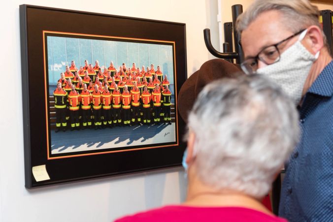 Gruppenbild der aktuellen Feuerwehrmannschaft.