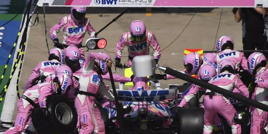 Das Auto vom Team Racing Point sorgt für Zoff in der Formel 1. Foto: Ben Stansall/Pool'AFP/AP/dpa