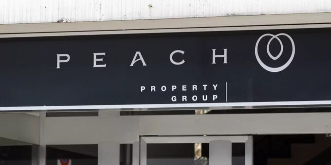 Das Logo der Peach Property Group AG. Peach Property Group AG