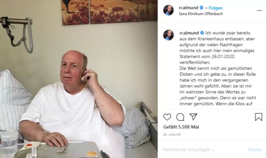 Der 71-Jährige hat sich im Januar einer Magenbypass-OP unterzogen.