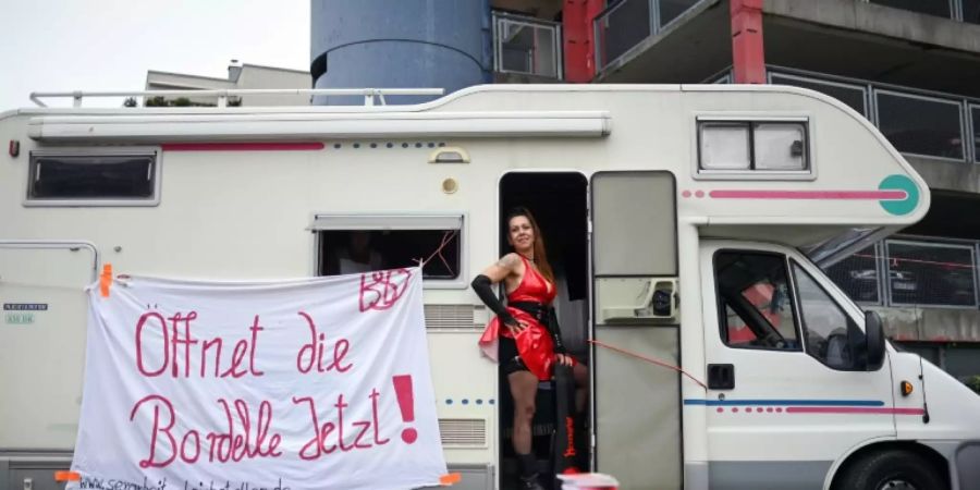 Demonstration von Prostitutierten in Düsseldorf