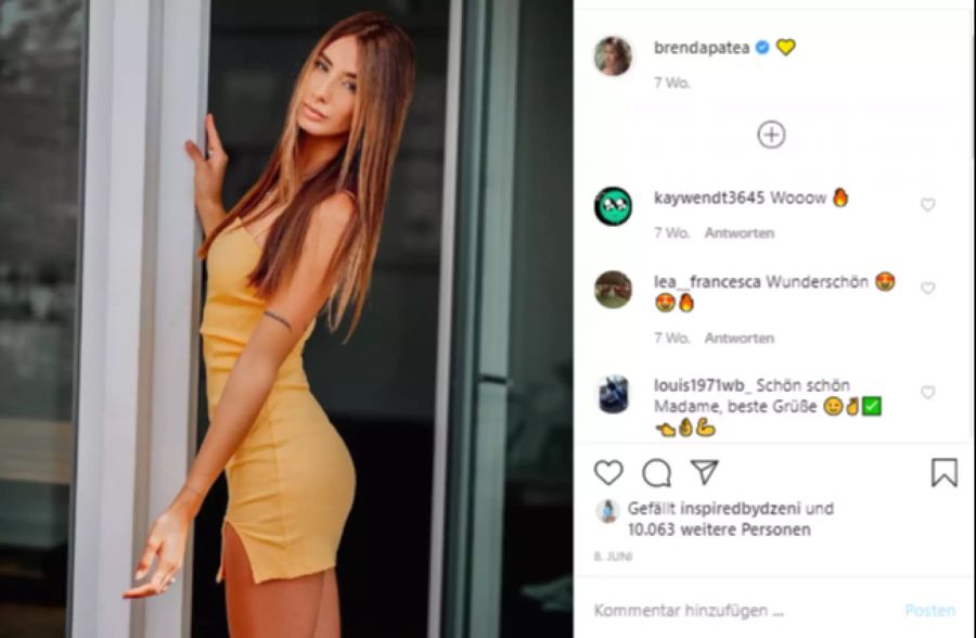 Model Brenda Patea auf Instagram.